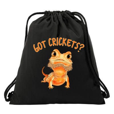 Funny Bearded Dragon Got Crickets Lizard Reptile Herpetology Drawstring Bag