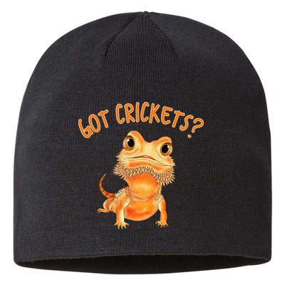 Funny Bearded Dragon Got Crickets Lizard Reptile Herpetology Sustainable Beanie