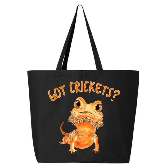 Funny Bearded Dragon Got Crickets Lizard Reptile Herpetology 25L Jumbo Tote