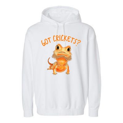 Funny Bearded Dragon Got Crickets Lizard Reptile Herpetology Garment-Dyed Fleece Hoodie