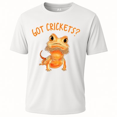 Funny Bearded Dragon Got Crickets Lizard Reptile Herpetology Cooling Performance Crew T-Shirt