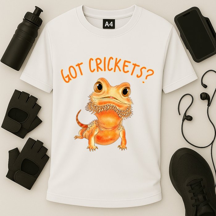 Funny Bearded Dragon Got Crickets Lizard Reptile Herpetology Cooling Performance Crew T-Shirt