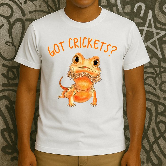 Funny Bearded Dragon Got Crickets Lizard Reptile Herpetology T-Shirt