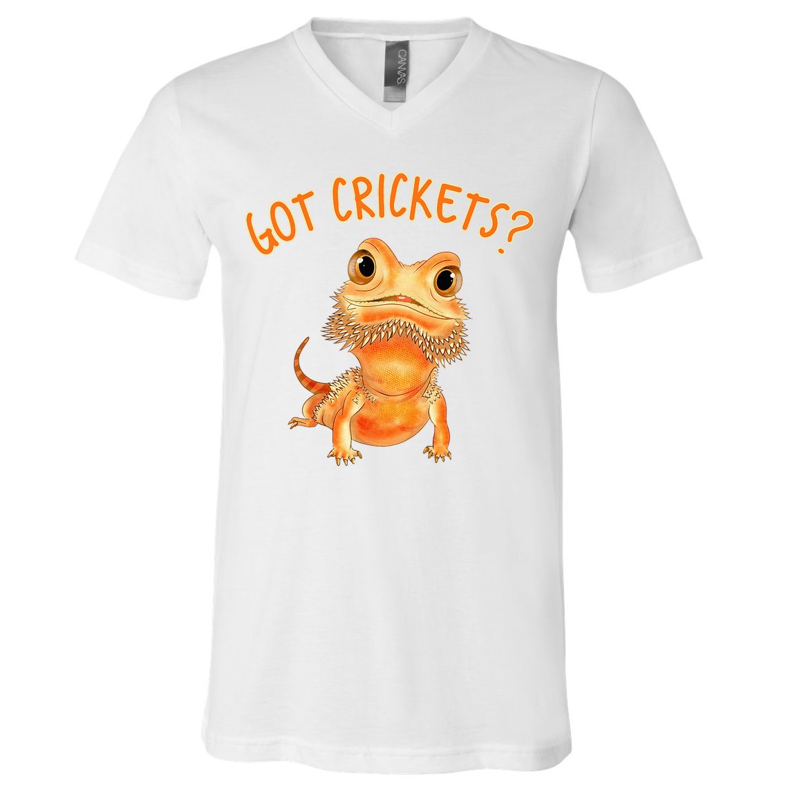 Funny Bearded Dragon Got Crickets Lizard Reptile Herpetology V-Neck T-Shirt