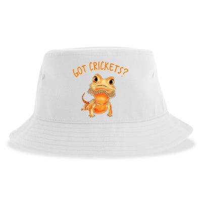 Funny Bearded Dragon Got Crickets Lizard Reptile Herpetology Sustainable Bucket Hat