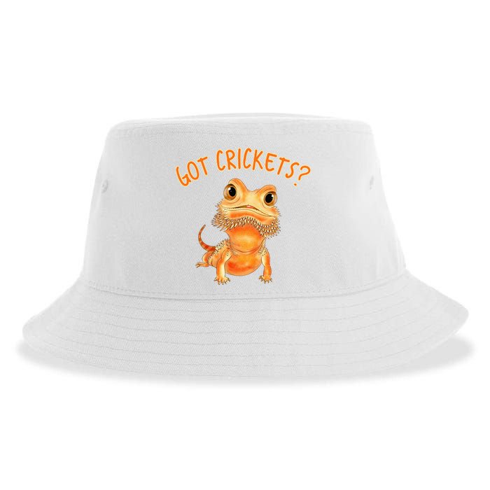 Funny Bearded Dragon Got Crickets Lizard Reptile Herpetology Sustainable Bucket Hat