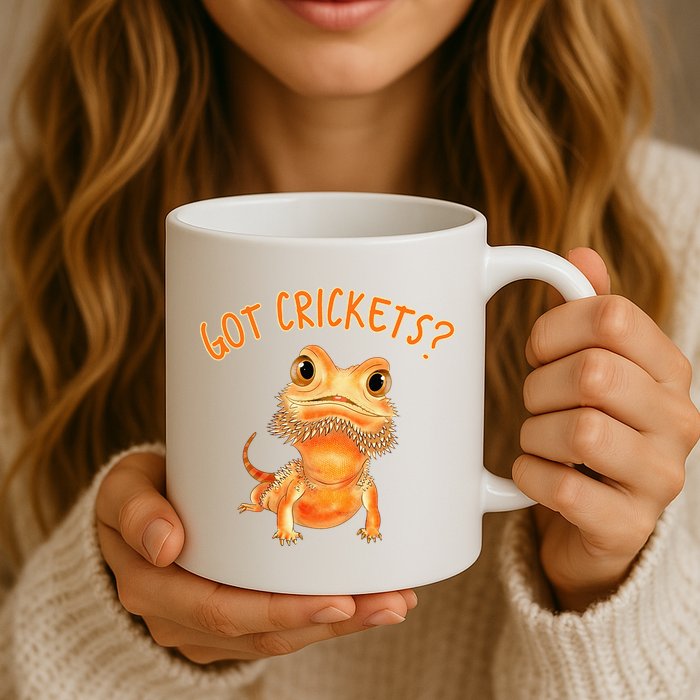 Funny Bearded Dragon Got Crickets Lizard Reptile Herpetology Mug