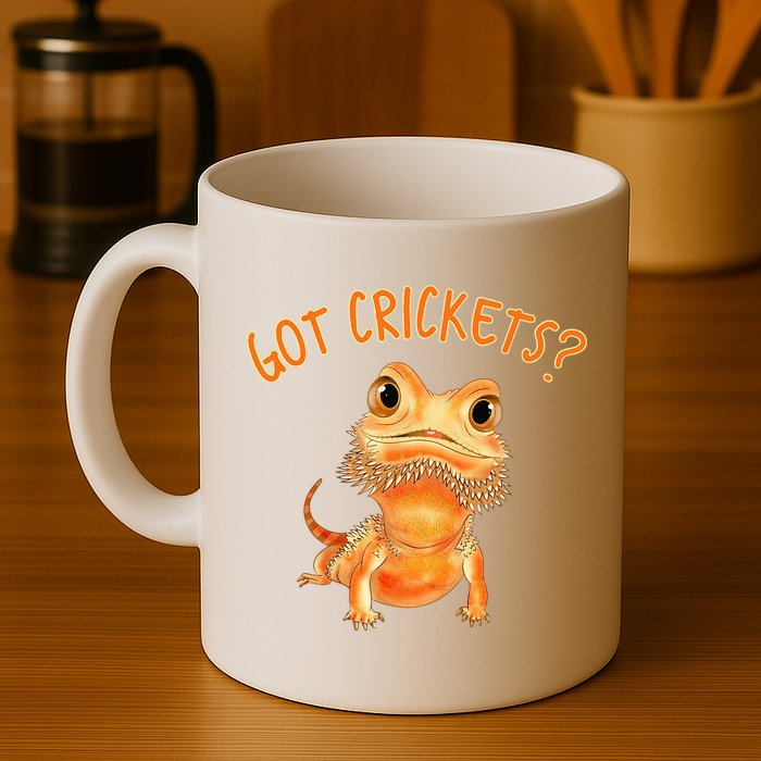 Funny Bearded Dragon Got Crickets Lizard Reptile Herpetology Mug