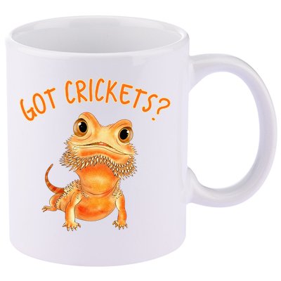 Funny Bearded Dragon Got Crickets Lizard Reptile Herpetology 11oz C Handle Ceramic Mug