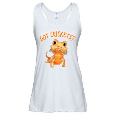 Funny Bearded Dragon Got Crickets Lizard Reptile Herpetology Ladies Essential Flowy Tank