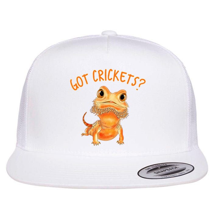 Funny Bearded Dragon Got Crickets Lizard Reptile Herpetology Flat Bill Trucker Hat