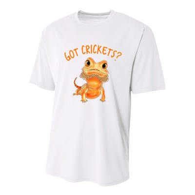 Funny Bearded Dragon Got Crickets Lizard Reptile Herpetology Youth Performance Sprint T-Shirt