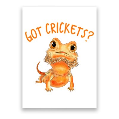 Funny Bearded Dragon Got Crickets Lizard Reptile Herpetology Poster