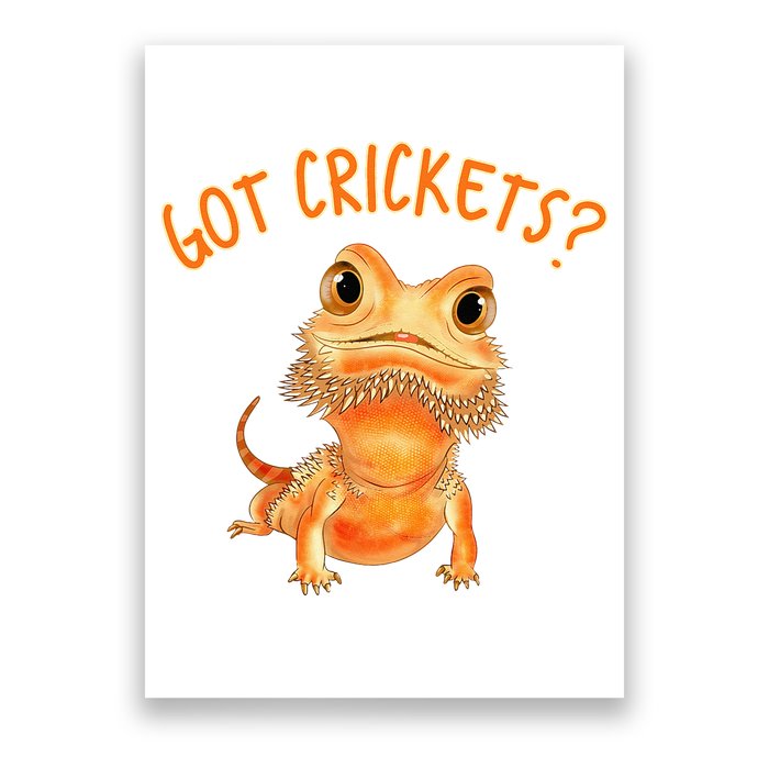 Funny Bearded Dragon Got Crickets Lizard Reptile Herpetology Poster