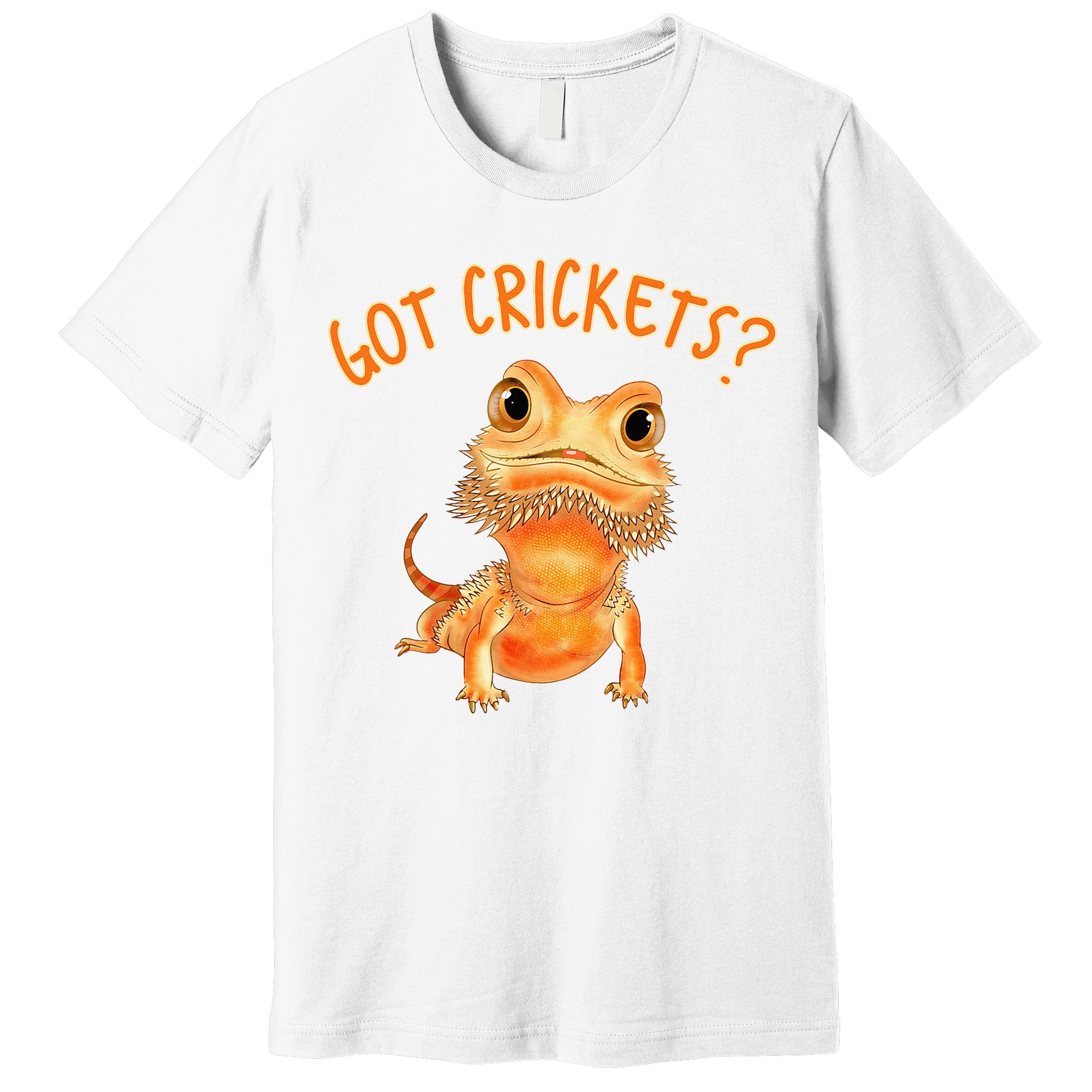 Funny Bearded Dragon Got Crickets Lizard Reptile Herpetology Premium T-Shirt