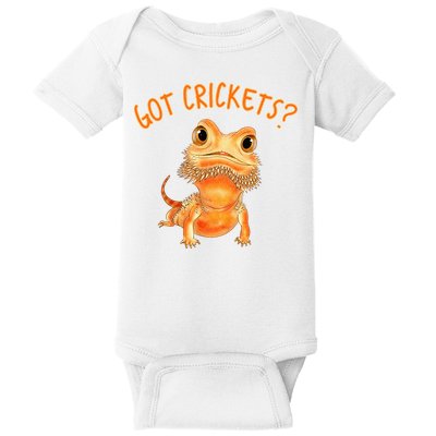 Funny Bearded Dragon Got Crickets Lizard Reptile Herpetology Baby Bodysuit