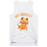 Funny Bearded Dragon Got Crickets Lizard Reptile Herpetology Tank Top
