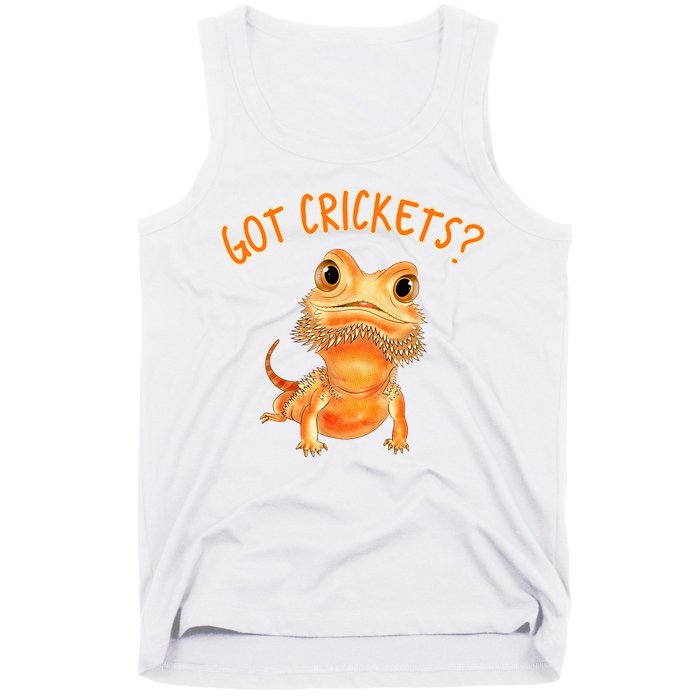 Funny Bearded Dragon Got Crickets Lizard Reptile Herpetology Tank Top