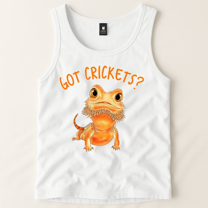 Funny Bearded Dragon Got Crickets Lizard Reptile Herpetology Tank Top