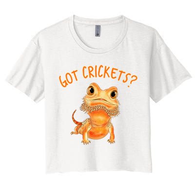 Funny Bearded Dragon Got Crickets Lizard Reptile Herpetology Women's Crop Top Tee
