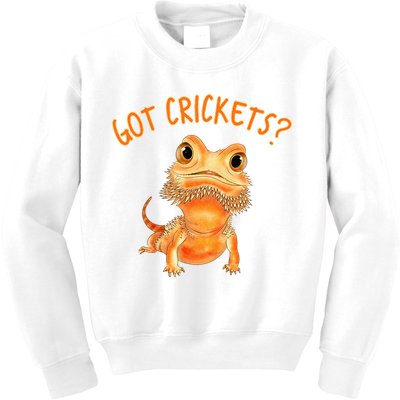 Funny Bearded Dragon Got Crickets Lizard Reptile Herpetology Kids Sweatshirt