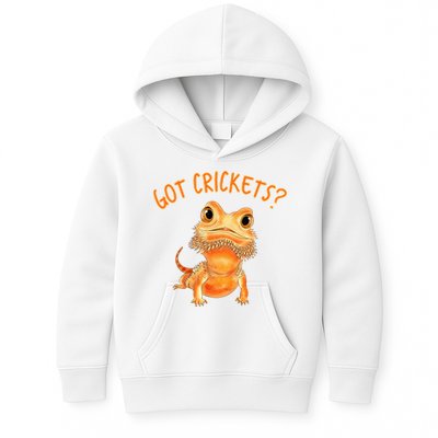 Funny Bearded Dragon Got Crickets Lizard Reptile Herpetology Kids Hoodie