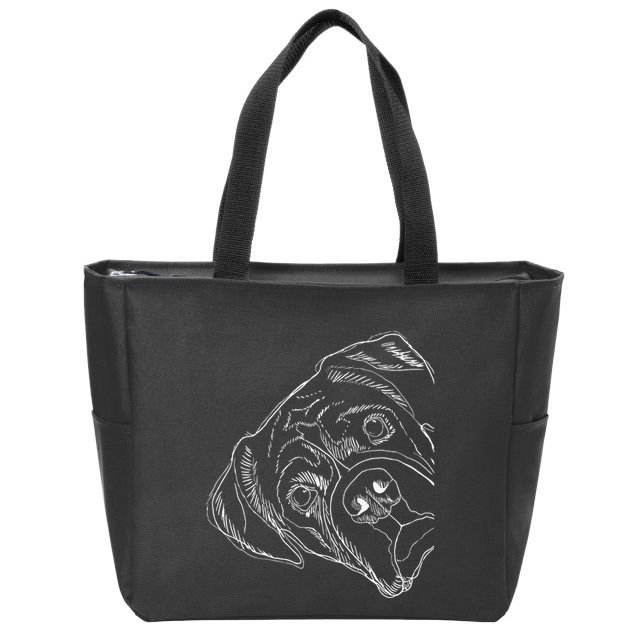 Funny Boxer Dog Zip Tote Bag