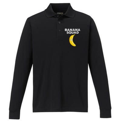 Funny Banana Design For Men Women Kids Banana Fruit Lovers Performance Long Sleeve Polo