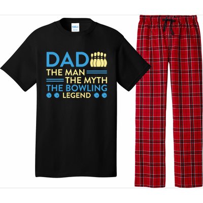 Funny Bowler Dad The Myth The Bowling Legend Cool Gift Pajama Set