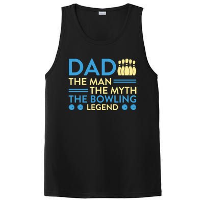 Funny Bowler Dad The Myth The Bowling Legend Cool Gift PosiCharge Competitor Tank