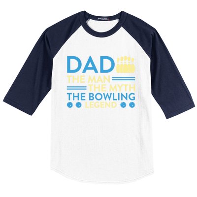 Funny Bowler Dad The Myth The Bowling Legend Cool Gift Baseball Sleeve Shirt