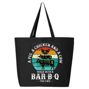 Funny BBQ DAD A Pig A Chicken And A Cow Walk into a BarBQ 25L Jumbo Tote