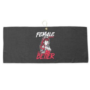 Female Barbers Do It Better Hairdresser Girl Large Microfiber Waffle Golf Towel