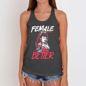 Female Barbers Do It Better Hairdresser Girl Women's Knotted Racerback Tank