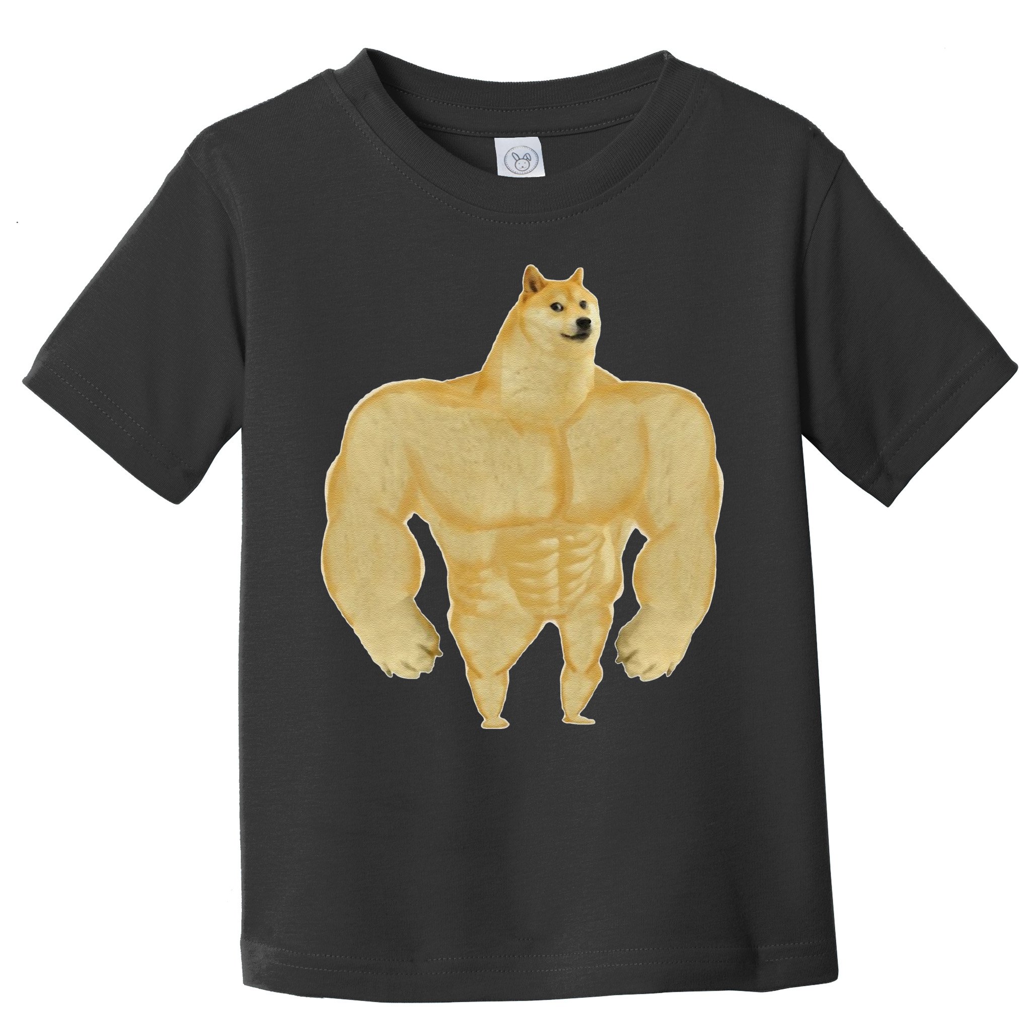 Funny Buff Doge Chiba Dog Gym Meme Funny Swole Doge Meme Toddler T-Shirt