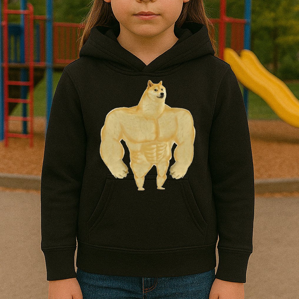Funny Buff Doge Chiba Dog Gym Meme Funny Swole Doge Meme Kids Hoodie
