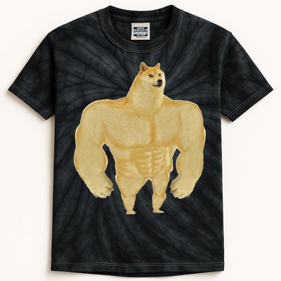 Funny Buff Doge Chiba Dog Gym Meme Funny Swole Doge Meme Kids Tie-Dye T-Shirt