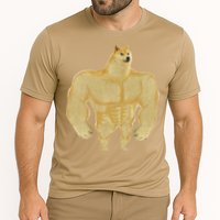 Funny Buff Doge Chiba Dog Gym Meme Funny Swole Doge Meme Cooling Performance Crew T-Shirt