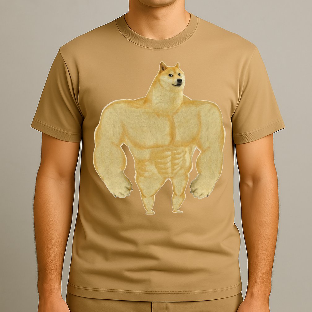 Funny Buff Doge Chiba Dog Gym Meme Funny Swole Doge Meme T-Shirt