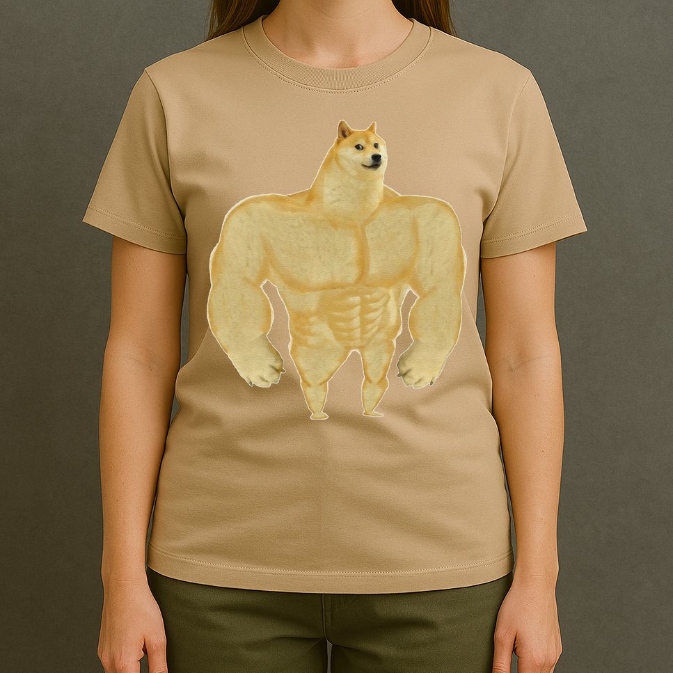 Funny Buff Doge Chiba Dog Gym Meme Funny Swole Doge Meme T-Shirt