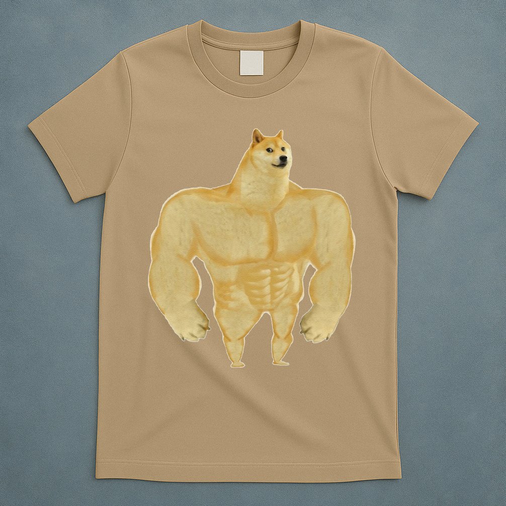 Funny Buff Doge Chiba Dog Gym Meme Funny Swole Doge Meme T-Shirt