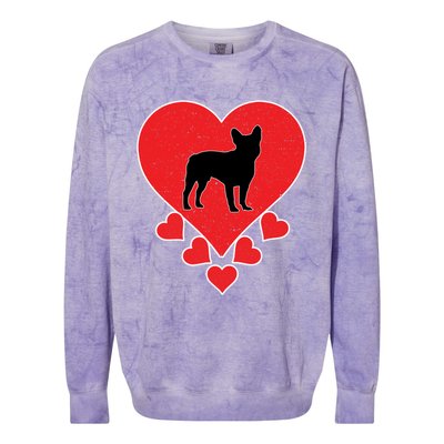 French Bulldog Dog Lover Valentine's Day French Bulldog Gift Colorblast Crewneck Sweatshirt