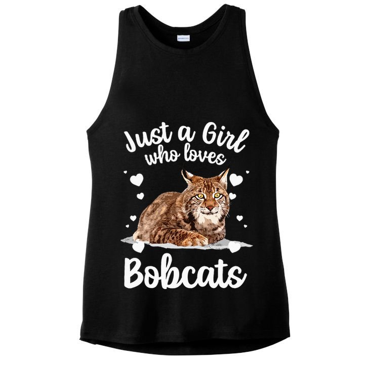 Funny Bobcat Design For Women Girls Pet Cat Bobcat Animal Ladies PosiCharge Tri-Blend Wicking Tank