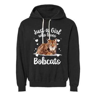 Funny Bobcat Design For Women Girls Pet Cat Bobcat Animal Garment-Dyed Fleece Hoodie