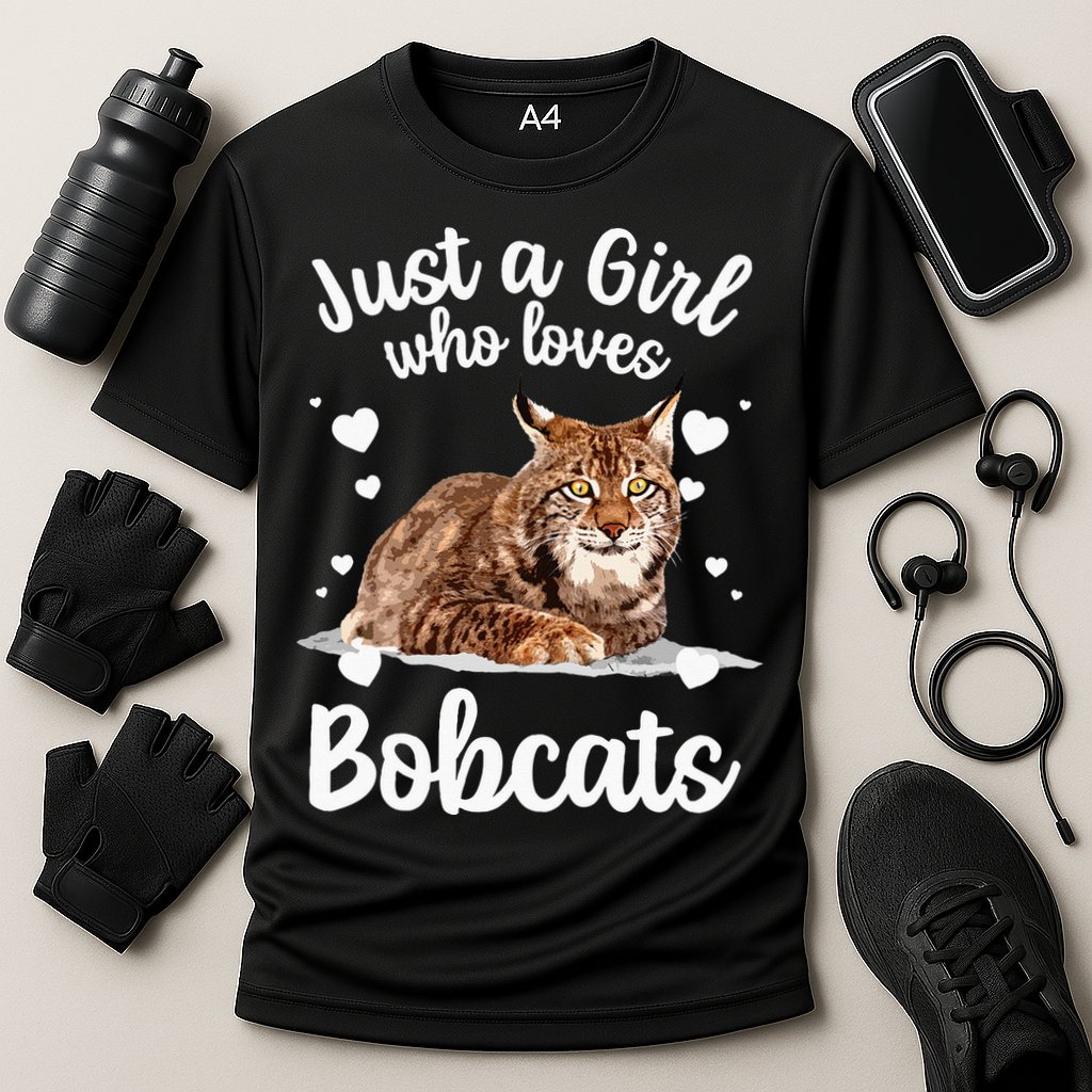 Funny Bobcat Design For Women Girls Pet Cat Bobcat Animal Cooling Performance Crew T-Shirt