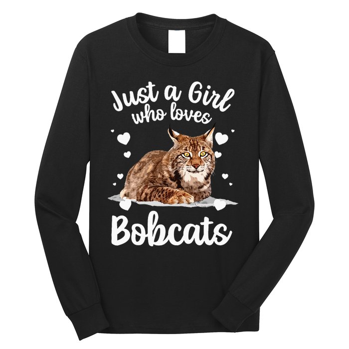 Funny Bobcat Design For Women Girls Pet Cat Bobcat Animal Long Sleeve Shirt