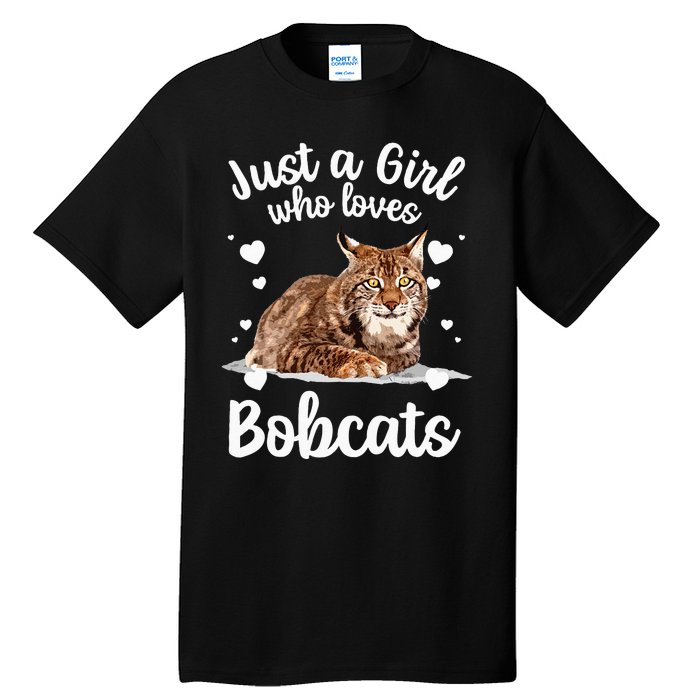 Funny Bobcat Design For Women Girls Pet Cat Bobcat Animal Tall T-Shirt