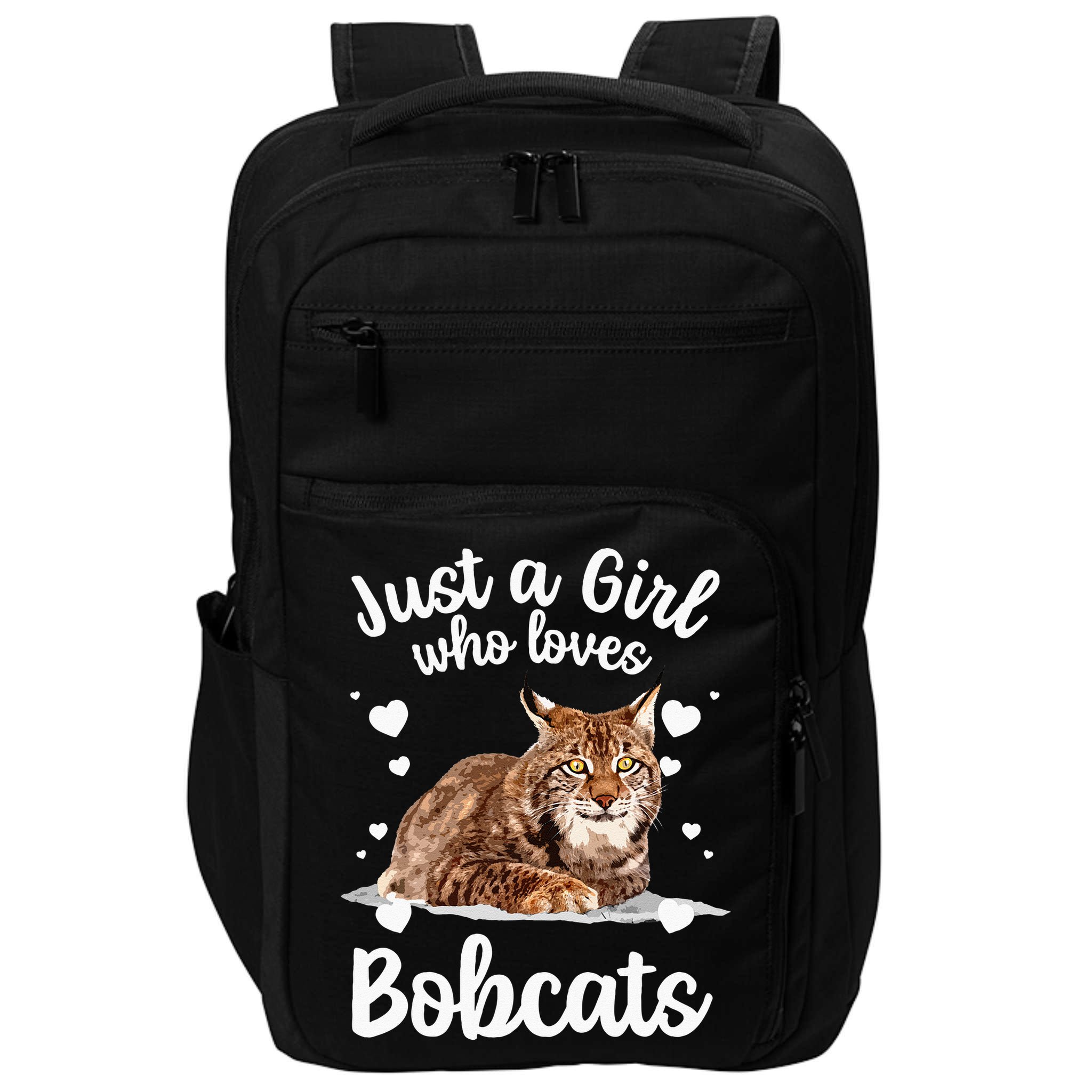 Funny Bobcat Design For Women Girls Pet Cat Bobcat Animal Impact Tech Backpack