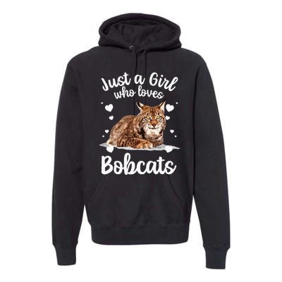 Funny Bobcat Design For Women Girls Pet Cat Bobcat Animal Premium Hoodie