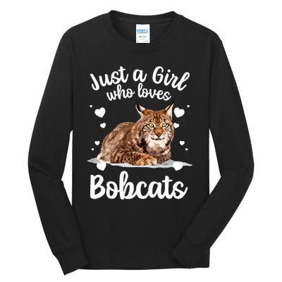 Funny Bobcat Design For Women Girls Pet Cat Bobcat Animal Tall Long Sleeve T-Shirt